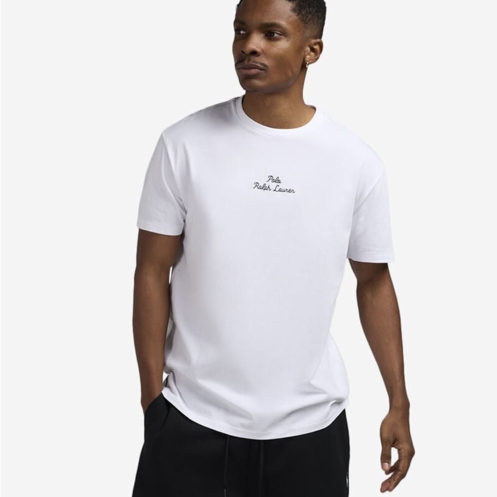 Ralph Lauren White Classic Embroidered Logo T-Shirt Large